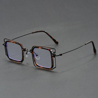 Monture de lunettes unique faite à la main, double couche, à monture complète, personnalisée, haut de gamme, tendance, ultra-légère, en métal, anti-lumière bleue