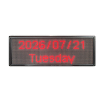 Panneau d'affichage à messages défilants LED rouge suspendu 32*96 cm, multifonction, date, heure, signalisation électronique pour vitrine de magasin en intérieur