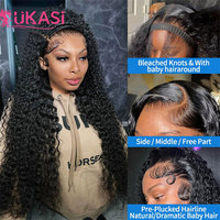 Peluca de Cabello Humano Indio Virgen con Frente de Encaje HD, Cabello Humano 100% sin Pegamento, Peluca Completa de Encaje con Ondas Sueltas y Profundas para Mujeres Negras