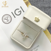 Bague de fiançailles personnalisée en or 10K/14K/18K et argent sterling 925 avec diamant de laboratoire taille marquise 1ct 2ct 3ct certifié IGI