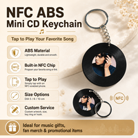 Llavero NFC ABS Personalizado con Mini CD, Programable para Reproducir Música con un Toque, Anillo de Llavero con Foto Personalizada para Regalos de Merchandising para Fans