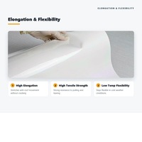 Membrane TPO homogène 1,2/1,5/1,8/2,0 mm sans plastifiant, haute élongation, pour toiture apparente