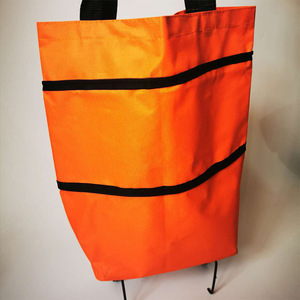 Sac de courses pliable à roulettes, taille moyenne, en tissu Oxford, sac d'épicerie portable pour supermarché et pique-nique - Product Image 2