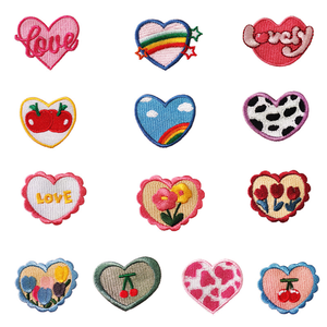 Certified Factory Laser Cut Sweet Style Heart Shape Custom <b>Letter</b> Small Embroidery Patches Iron <b>On</b> Hat/Bag - Product Image 1