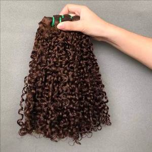 Cheveux humains bruts non traités, bouclés, brésiliens, Piexie, cuticules alignées, cheveux vierges, fournisseur de cheveux indiens, cambodgiens, extensions de cheveux - Product Image 2