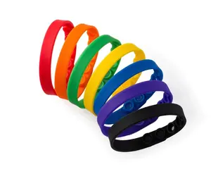 Blank multi-color buckle adjustable silicone bracelet custom rubber wrist band custom logo gift company slogan SB005