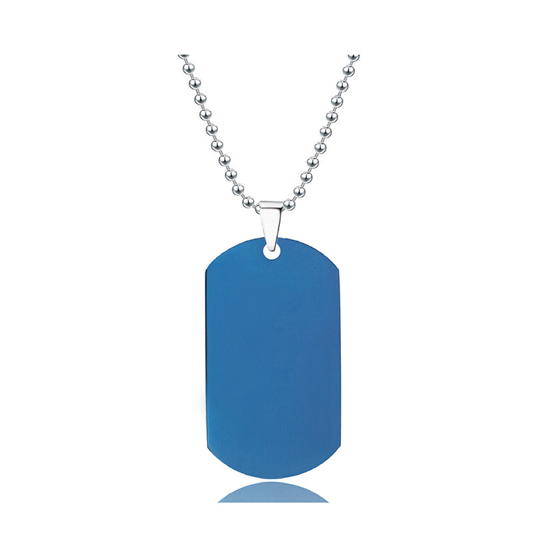 Blue 36 * 22mm+Silver round bead chain