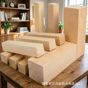 Bloques de madera, juego de bloques de construcción de varios tamaños, madera de pino, juguete para niños, material para manualidades, de 2 a 4 años, unisex, estilo moderno y sencillo - Product Image 4