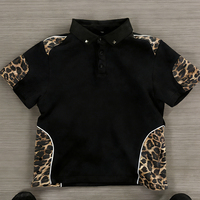 Chemises polo en coton 100% à manches courtes, col rabattu, imprimé léopard, broderie de football, streetwear ODM personnalisé pour hommes