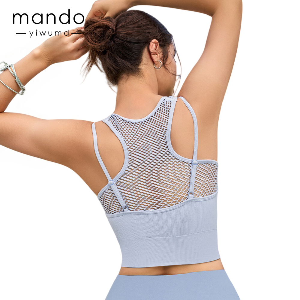 Women's Seamless Running Mesh Top Soft Compression Stretchy Hollow Quick Dry Supportive Breathable Yoga Fitness Sportswear