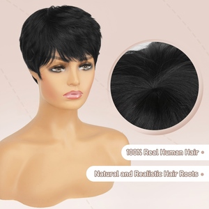 Perruque Courte Bouclée Européenne et Américaine Sans Dentelle, Non en Cheveux Humains, Vente en Gros Usine, Personnalisable, 110g de Volume, Effet <span class=keywords><strong>Contour</strong></span> - Product Image 5