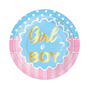 Tema moderno rosa <span class=keywords><strong>blu</strong></span> che rivela il genere per bambini che svelano le stoviglie per feste Set per ragazzi ragazze tovaglioli di carta bicchieri per il genere rivelano il bambino - Product Image 2