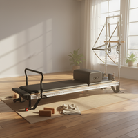 Lit de Pilates semi-haut réglable en aluminium durable pour Reformer et Cadillac, idéal pour studio de Pilates, emballage en boîte en bois, garantie 2 ans