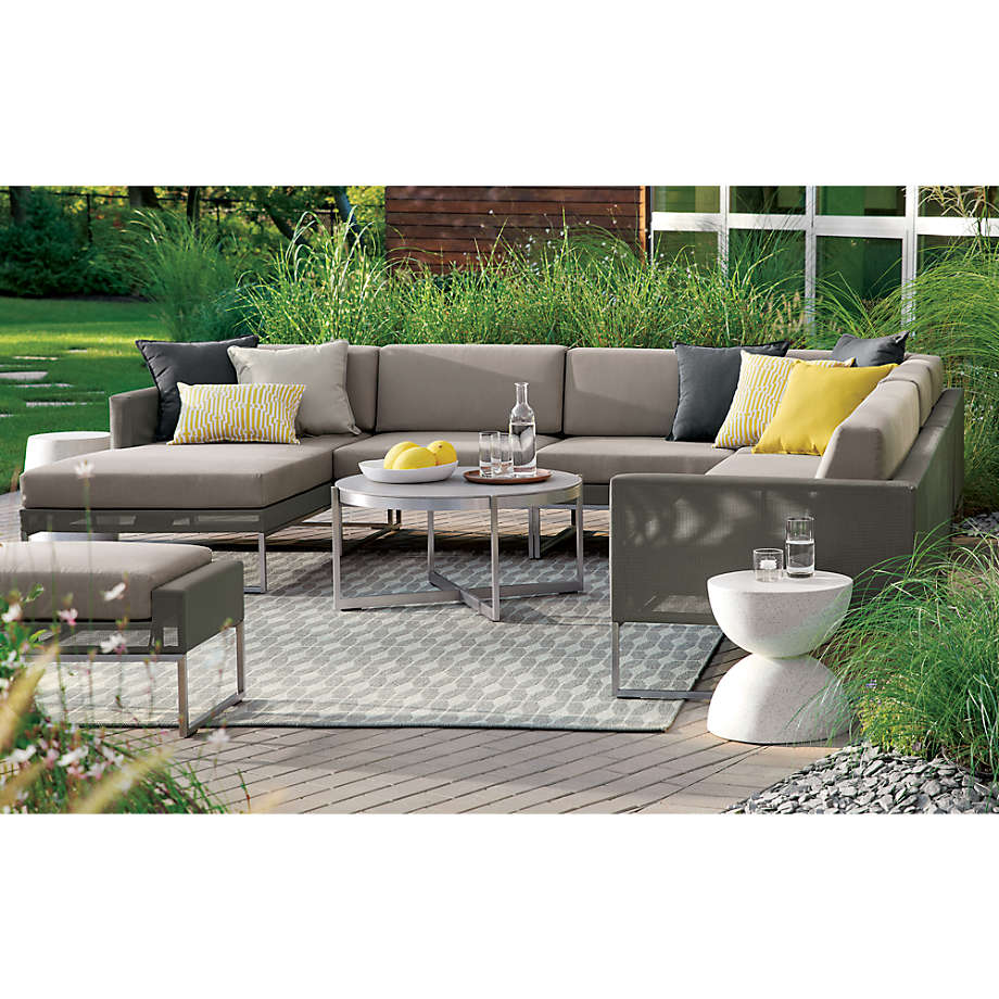 Garden set furniture new classic metal aluminum all weather waterproof fabric ottoman