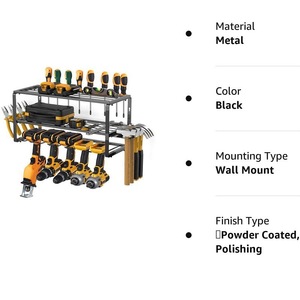 Support de stockage d'outils électriques à emballage plat détachable, perceuse à main murale tournevis <span class=keywords><strong>étagère</strong></span> à outils flottante accepter la personnalisation - Product Image 4