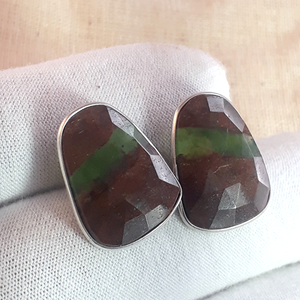Pendientes de Plata de Ley 925 con Crisoprasa Natural - Product Image 4