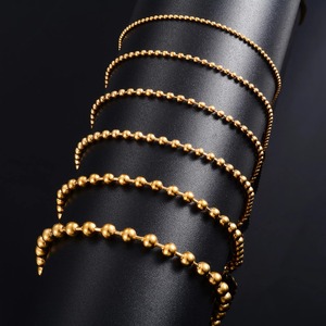 Bracelet de cheville en acier inoxydable plaqué or pour femme et fille, chaîne de pied, bracelet de main, bijoux à billes rondes Rolo - Product Image 1