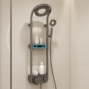 Kontrol suhu cerdas tampilan Digital 360 derajat berputar Sprinkler Shower Set