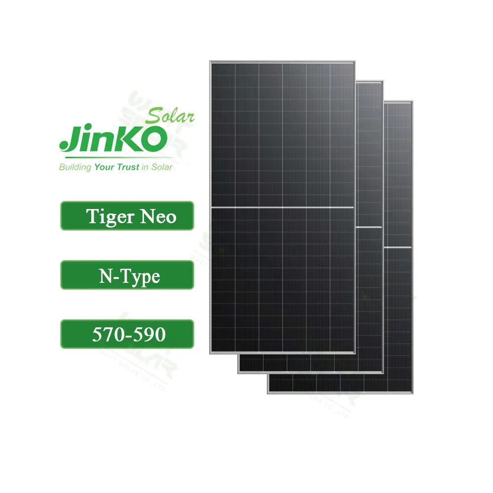 Vendita calda Jinko N tipo Mono 590 w pannelli solari Jinko Tiger Neo N-tipo 72 hl4-(v) 570-590 Watt 590 Watt Pv modulo pannelli solari Oem