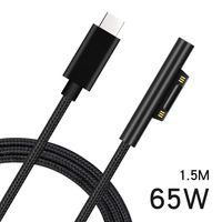Câble de charge magnétique en nylon USB-C PD Wavelink de 1,8 m de longueur, 65 W, 3 A, charge rapide pour Surface Pro 7 8 9 10 Book Go RT