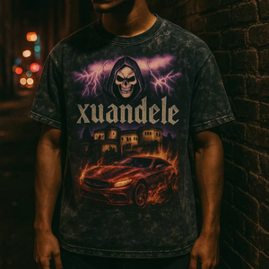 <span class=keywords><strong>T</strong></span>-<span class=keywords><strong>shirt</strong></span> Homme Streetwear Personnalisé Coupe Boxy 300 GSM Coton Lourd Imprimé Squelette Rétro Rock Surdimensionné - Product Image 2