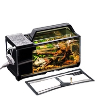 Aquarium de bureau rectangulaire compact d'Amérique du Sud avec filtre latéral intégré, éclairage et chauffage, entretien facile, sans changement d'eau