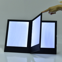 Restaurant Led Menu Livre Affichage 28*15cm Écran Quatre Côtés Illumized Électronique Rechargeable Écran Tactile Led Menu