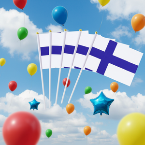 Drapeau finlandais 14*21cm, petit drapeau finlandais miniature à tenir à la main pour les fêtes, les défilés, les événements sportifs - Product Image 4