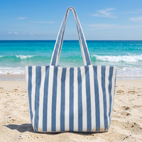 Sac de plage personnalisé Royal Fair, sac fourre-tout portable en tissu éponge, sac de shopping, sac fourre-tout rayé grande capacité pour femmes, été