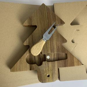 Platos de Madera de <span class=keywords><strong>Acacia</strong></span> Navideños con Envío Gratuito en EE. UU., Platos para Fiestas con Forma de Ciervo y Árbol, Platos de Cartón de Madera Natural - Product Image 4