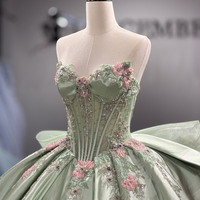 Robe de soirée formelle Jancember 8568, magnifique robe de bal sans bretelles, couleur vert sauge, corset cœur, appliques florales