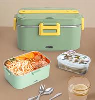 Set kotak makan siang portabel rumah tangga, bento kotak makan siang listrik panas otomatis isi ulang baja antikarat aman