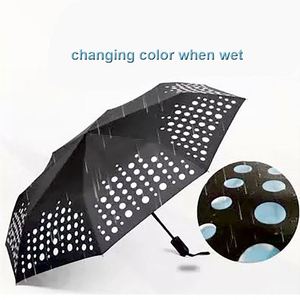Parapluie publicitaire portable personnalisé avec logo, impression intégrale, pliable, cadeau de voyage, minimaliste, coupe-vent, ouverture manuelle, promotionnel - Product Image 3
