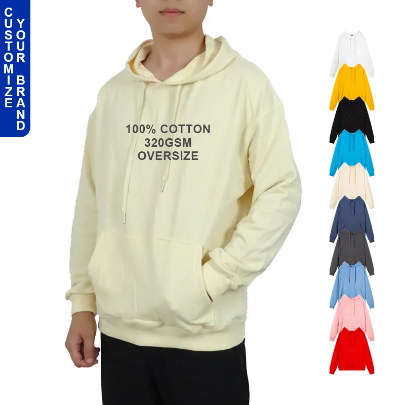 100% Cotton Oversized French Terry Hip Hop Big Soft Pullover Free Sample Stock Blank Couple Luxury Bulk Unisex Mens Hoodies