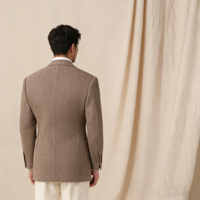 Veste de costume pour homme de haute qualité, rétro, épaisse, 450g, 100% laine, fil grossier, motif en chevrons