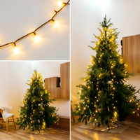 Guirnalda de Luces de Navidad Conectables de 10 Metros y 100 LED con Cable Negro, Luces de Hadas Impermeables IP44 para Árbol de Navidad, Decoración del Hogar, Bodas y Fiestas