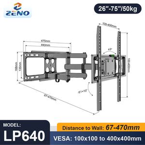 Soporte de pared de <span class=keywords><strong>TV</strong></span> de movimiento completo de 32 "-75" a 37 "-85" para pantalla grande, soporte de pared articulado para <span class=keywords><strong>TV</strong></span>, soporte de pared giratorio, Equipo de Estudio de <span class=keywords><strong>TV</strong></span> Led - Product Image 1