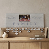 Cadre photo carré en bois pour rappels d'anniversaires de famille, suivi des dates importantes, plaque décorative murale pour la maison, nature