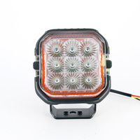 LANSEKO Lampe de travail carrée à LED de 4.5 pouces 45W 3300LM Spot Flood Beam avec ambre DRL Auxiliaire Offroad Assembly Led Pod Cube Lights