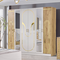 Ensemble de Meubles de Chambre à Coucher en Bois de Luxe Turc à Prix Abordable, Lit Moderne en Bois Double Queen King Size pour Maison et Appartement