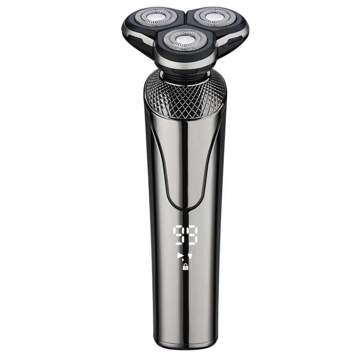 Three Headed Razor Professional 4 in 1 Man Hair Shaver Set with LCD Display Three Head ...