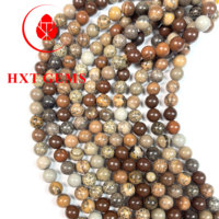 Perles rondes de 6mm en gros de jaspe panaché rouge naturel Perles naturelles