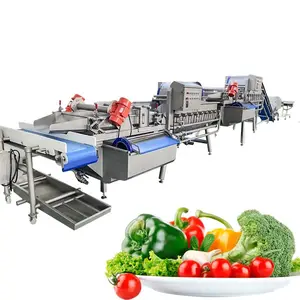 Broccoli Cabbage Cutting Packing Ready-to-eat Salad Production Line Industrial Vegetable Fruit Washing Machine Commercial Usage