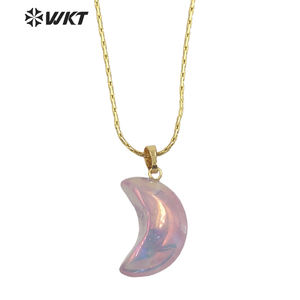 Collar romántico con colgante de <span class=keywords><strong>Arua</strong></span>, cristal brillante, piedras naturales, amatista, Aura, joyería, WT-N1335 - Product Image 4