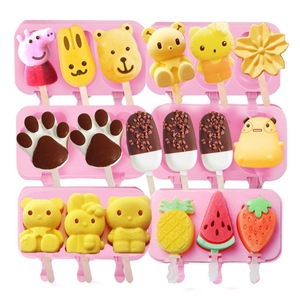 Best Selling Verão Usando Bpa Free Mini Silicone Ice Cream Ferramentas Ice Picolé Molde Com Varas De Madeira - Product Image 1