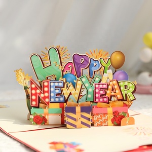 Biglietto di <span class=keywords><strong>auguri</strong></span> pop-up 3d di felice <span class=keywords><strong>anno</strong></span> nuovo con i migliori <span class=keywords><strong>auguri</strong></span> - Product Image 3