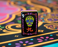 Jeu de Mahjong Américain Jour des Morts, Tuiles en Acrylique Motif Crâne de Sucre Catrina, Jeu de Table d'Halloween, Cadeau