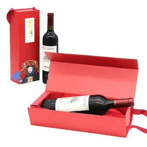 Aanpasbare Wijn Verzending Verpakking Fles Vouwen Wijn Gift Set Doos Met Magnetische Sluiting Luxe Verpakking Fles Wijn Doos