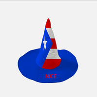 Chapeau de sorcière personnalisé avec drapeau national de la Guadeloupe, chapeau pointu pour cosplay d'Halloween, pour fête sur le thème des Caraïbes et événement de carnaval