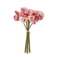 AD-141 bouquet de roses artificielles à bas prix mini fleurs de roses en soie mariage fleur de mariée bouquet de roses artificielles